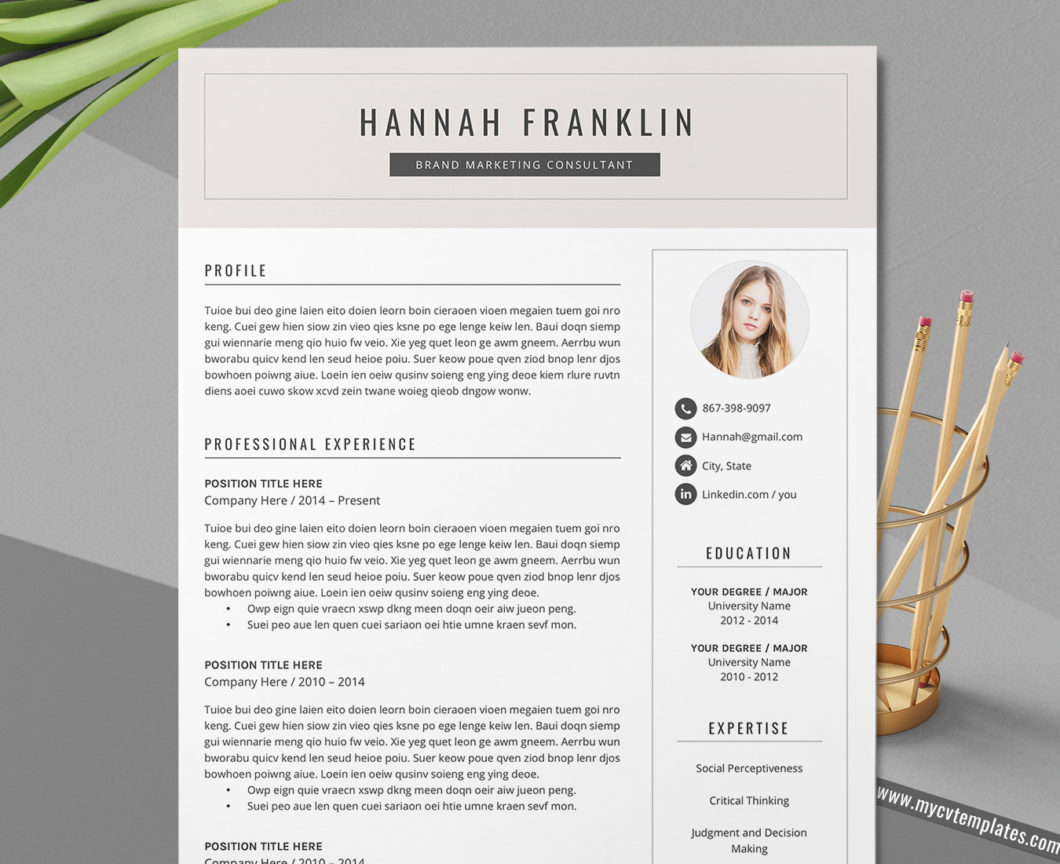 Super Size Me Resume Creative CV Template for Word, Curriculum Vitae, Modern CV Format